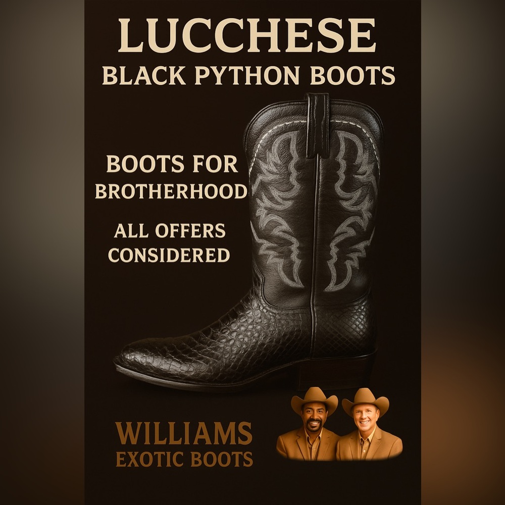 Black Lucchese Python Boots for Men